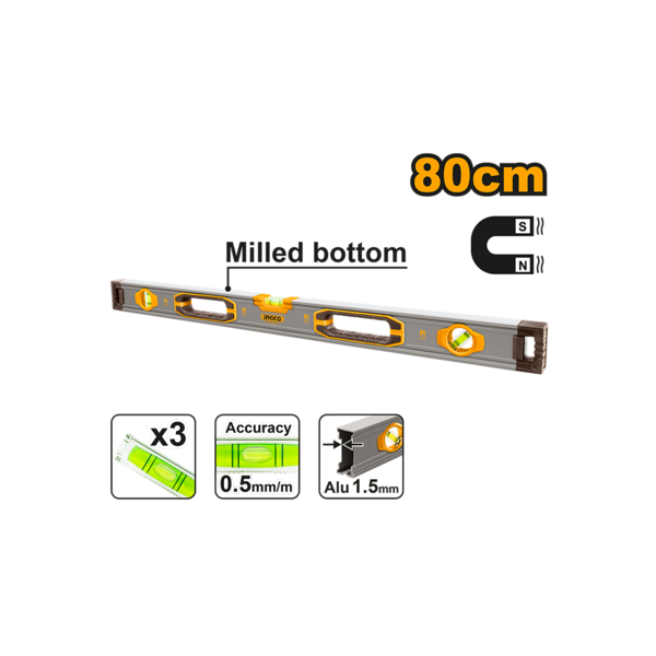 Show details for Scale with magnet 80 cm INGCO HSL38080M Picture of Scale with magnet 80 cm INGCO HSL38080M