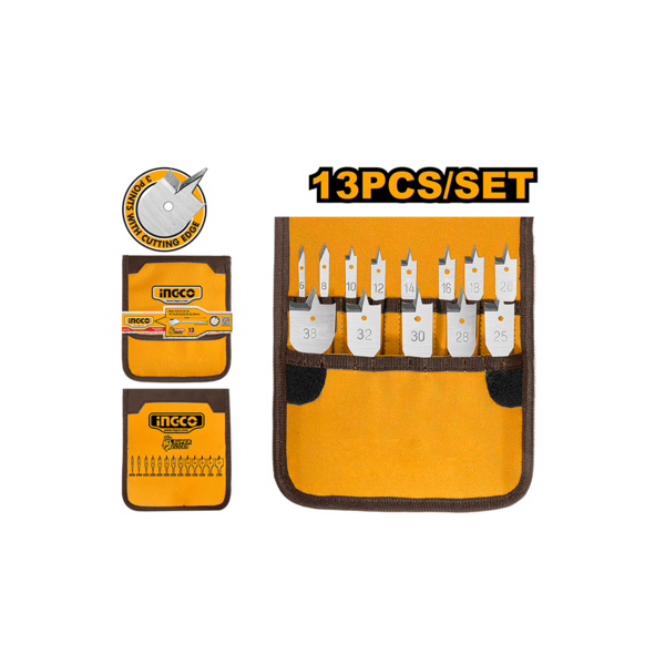 Show details for Flat drill set for wood INGCO AKD41301 Picture of Flat drill set for wood INGCO AKD41301
