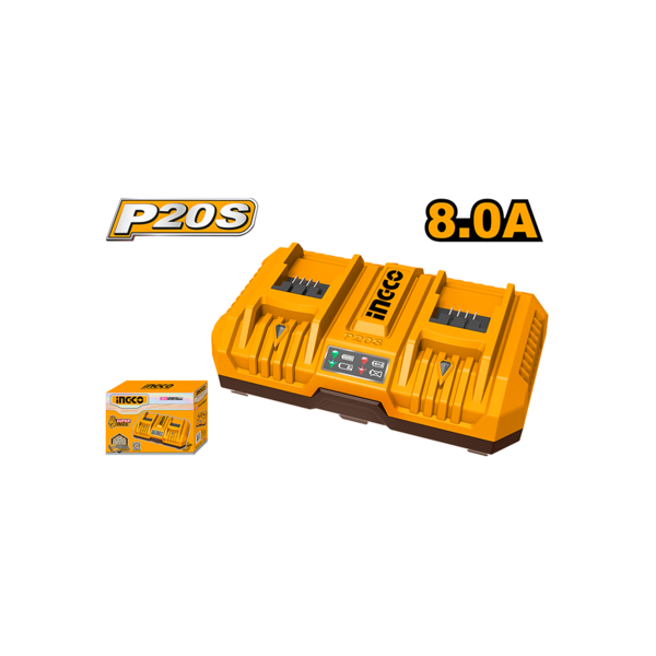 Show details for Fast charger 2-port 20 V (FCLI2082) INGCO Picture of Fast charger 2-port 20 V (FCLI2082) INGCO