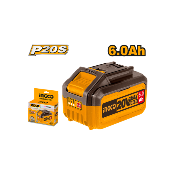 Show details for Battery 20V-6Ah Li-Ion INGCO (FBLI2060) Picture of Battery 20V-6Ah Li-Ion INGCO (FBLI2060)