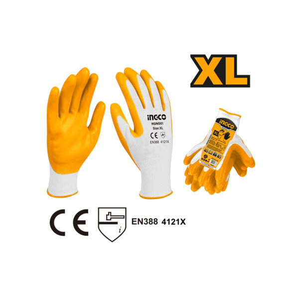 Show details for Nitrile coated glove XL size HGNG01 INGCO Picture of Nitrile coated glove XL size HGNG01 INGCO