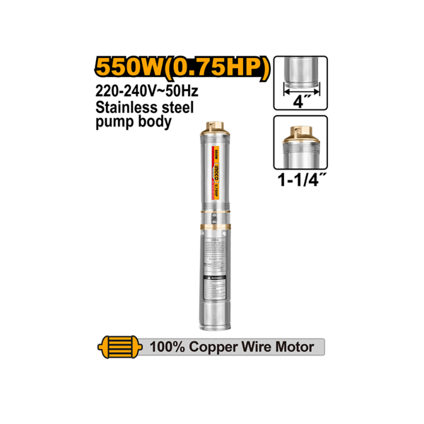 Show details for Borehole Water Pump 4" 550W INGCO DWP5501 Picture of Borehole Water Pump 4" 550W INGCO DWP5501