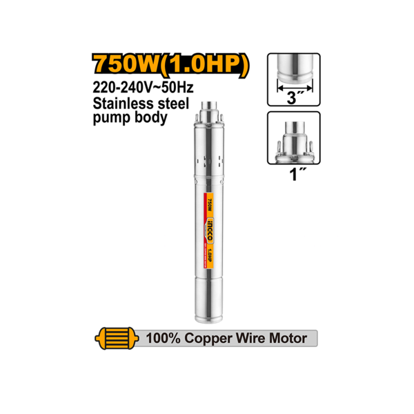 Show details for Borehole Water Pump 3" 750W (SWP7501) Picture of Borehole Water Pump 3" 750W (SWP7501)