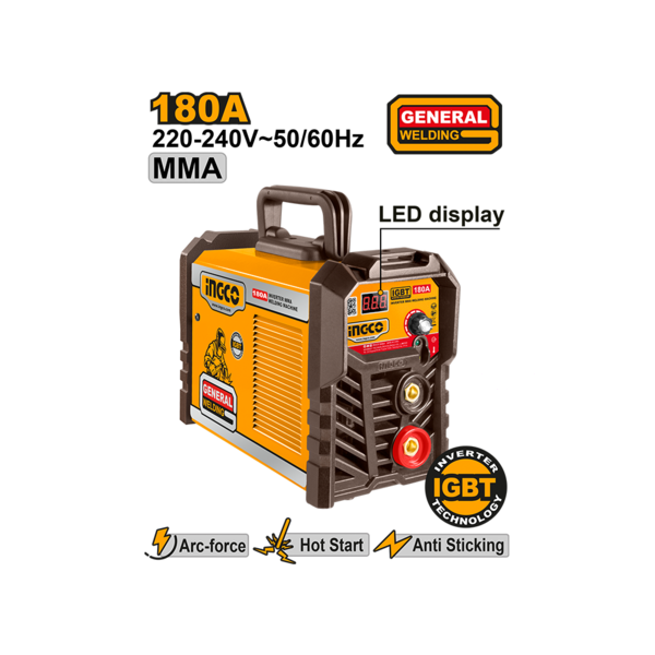 შედუღების აპარატი 180A (ლითონის) General INGCO (ING-MMA18028) შედუღების აპარატი 180A (ლითონის) General INGCO (ING-MMA18028)