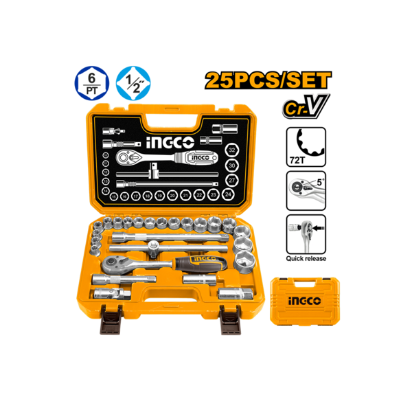 ხელის ინსტრუმენტების ნაკრები 25 ც INGCO HKTS12251 ხელის ინსტრუმენტების ნაკრები 25 ც INGCO HKTS12251