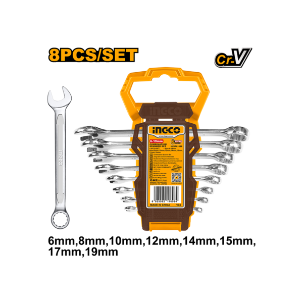 ქანჩის გასაღების ნაკრები 8 ც INGCO HKSPA1088 ქანჩის გასაღების ნაკრები 8 ც INGCO HKSPA1088