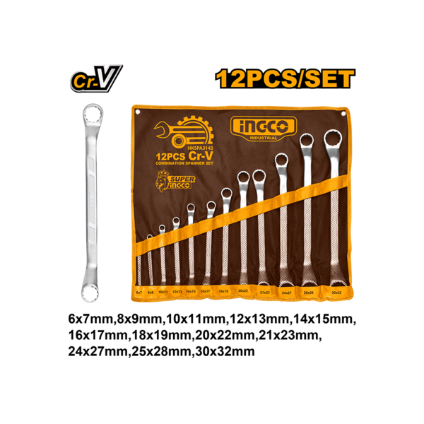 ქანჩის გასაღების ნაკრები 12 ც INGCO HKSPA3142 ქანჩის გასაღების ნაკრები 12 ც INGCO HKSPA3142