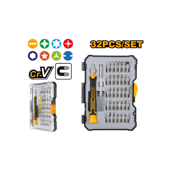 სახრახნისების ნაკრები 32-1 ში INGCO HKSDB0348 სახრახნისების ნაკრები 32-1 ში INGCO HKSDB0348