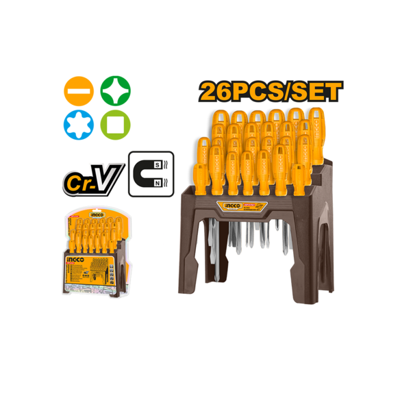 სახრახნისების ნაკრები 26 ც INGCO HKSD2658 სახრახნისების ნაკრები 26 ც INGCO HKSD2658