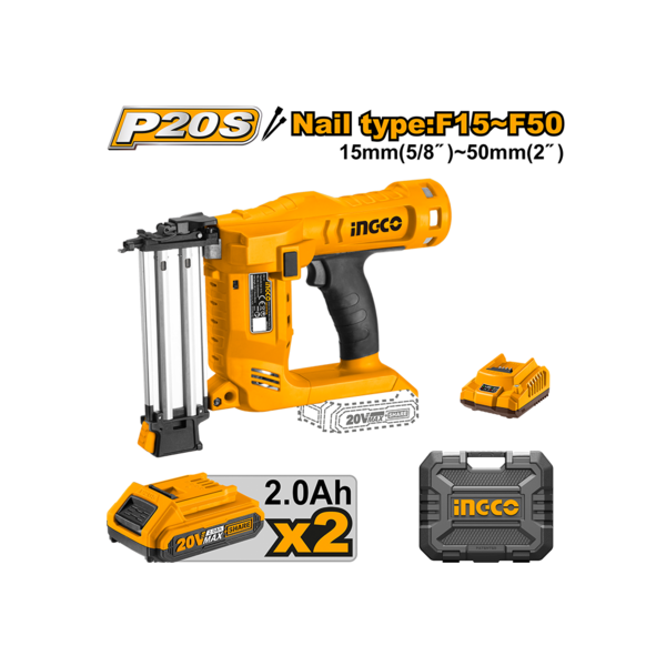 ელექტრო ლურსმნის სარჭობი ხელსაწყო (სტეპლერი) 20V Li-Ion INGCO (CBNLI2002) ელექტრო ლურსმნის სარჭობი ხელსაწყო (სტეპლერი) 20V Li-Ion INGCO (CBNLI2002)