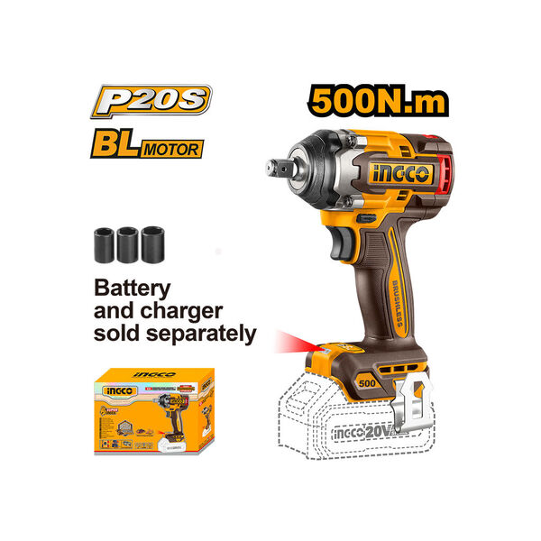 ელექტრო ქანჩის მოსახსნელი 20V Li-Ion Proline (CIWLI20501) INGCO ელექტრო ქანჩის მოსახსნელი 20V Li-Ion Proline (CIWLI20501) INGCO