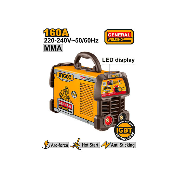 შედუღების აპარატი 160A (ლითონის) General (ING-MMA16059) INGCO შედუღების აპარატი 160A (ლითონის) General (ING-MMA16059) INGCO