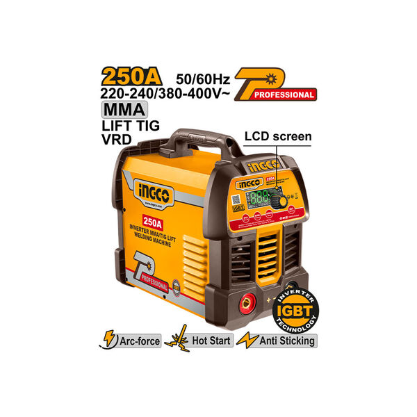 შედუღების აპარატი 200A-250A Proline (MMA/TIG) (ING-MMA25089) INGCO შედუღების აპარატი 200A-250A Proline (MMA/TIG) (ING-MMA25089) INGCO