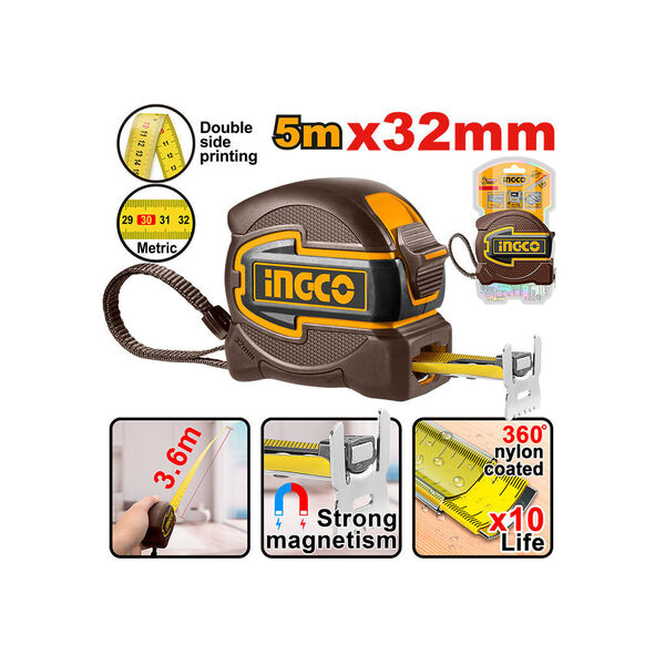 Show details for საზომი რულეტი 5mx32mm (HSMT80532M) INGCO Picture of საზომი რულეტი 5mx32mm (HSMT80532M) INGCO